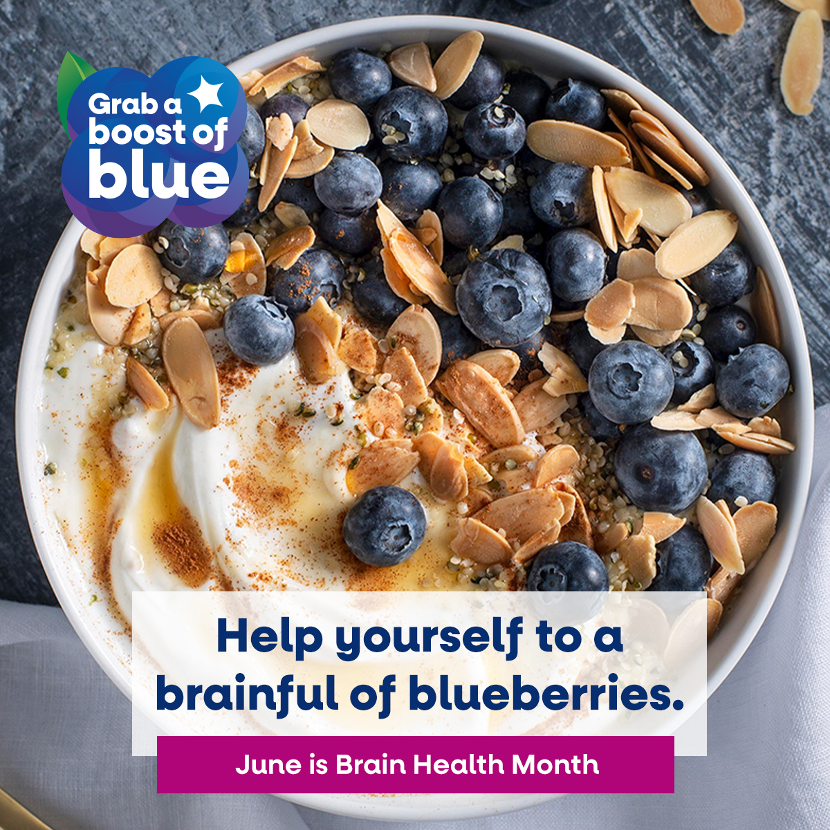 Brain Health Month - June Social Post - Blueberry Protein Bowls