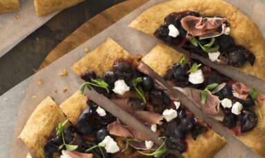 Recipe Image - Blueberry, Prosciutto and Goat Cheese Flatbread