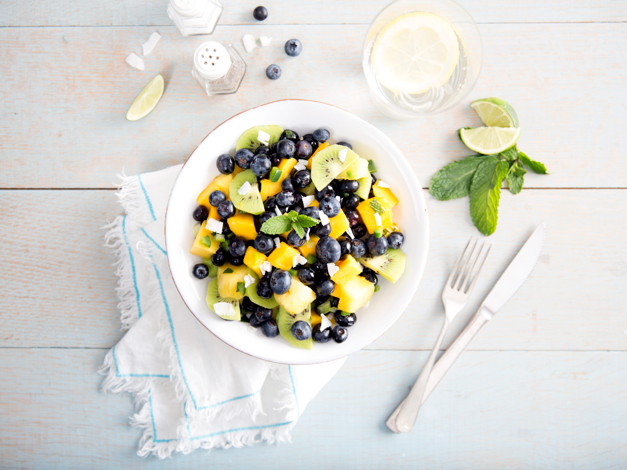 Recipe Image - Summer Fruit Salad with Jalapeno Mint and Lime